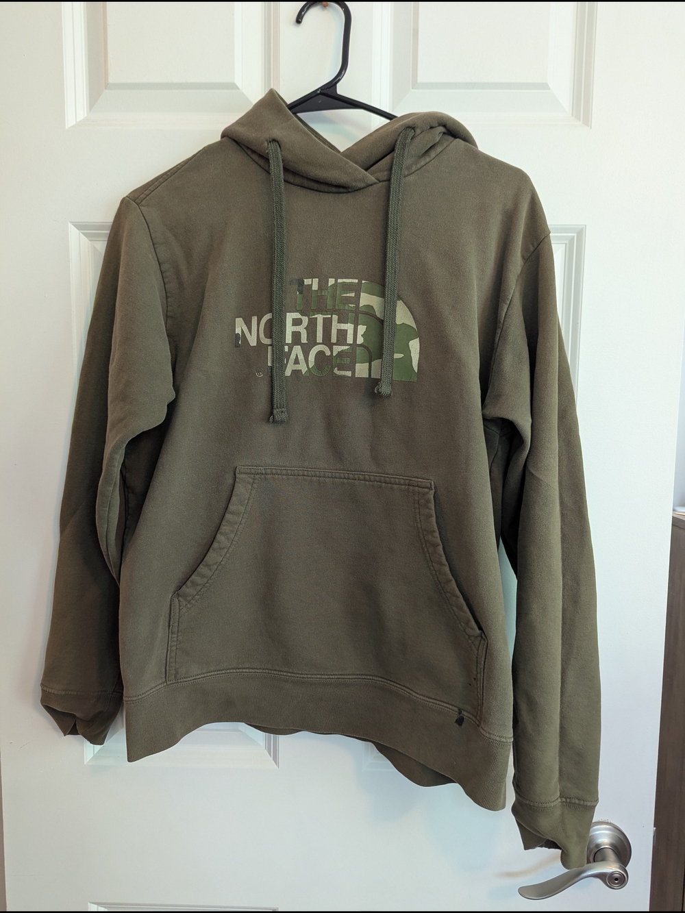 The North Face Olive Green Camo Logo Hoodie